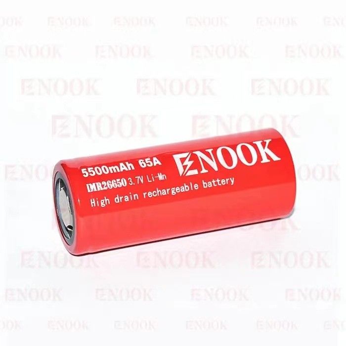 5500mAh 3.7V lityum iyon 26650 pil Şarj edilebilir 18650 Düz üst yüksek drenajlı pil