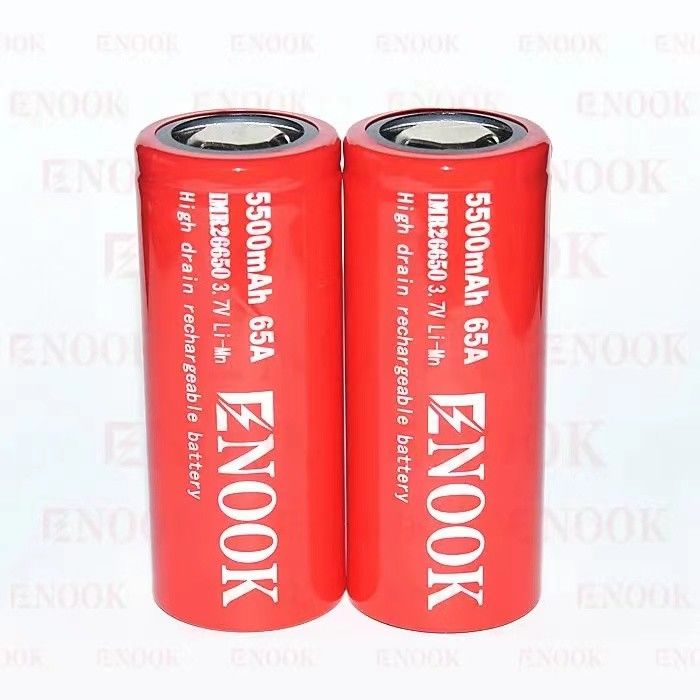 5500mAh 3.7V lityum iyon 26650 pil Şarj edilebilir 18650 Düz üst yüksek drenajlı pil