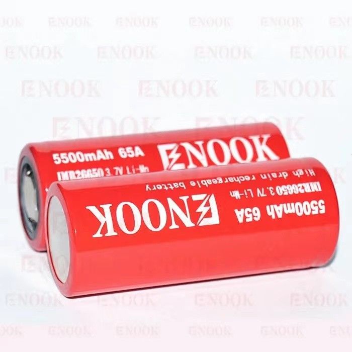 5500mAh 3.7V lityum iyon 26650 pil Şarj edilebilir 18650 Düz üst yüksek drenajlı pil