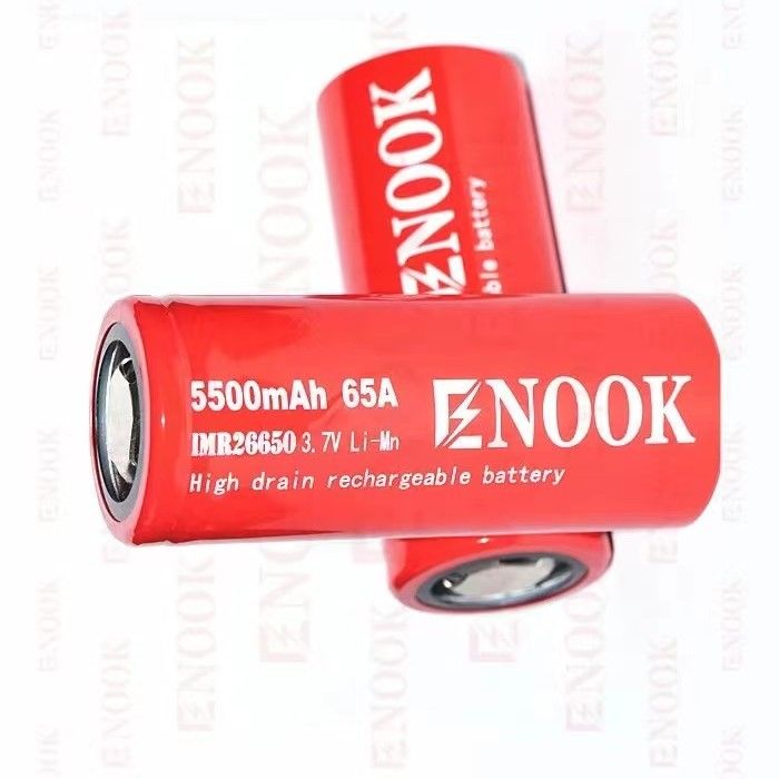 5500mAh 3.7V lityum iyon 26650 pil Şarj edilebilir 18650 Düz üst yüksek drenajlı pil