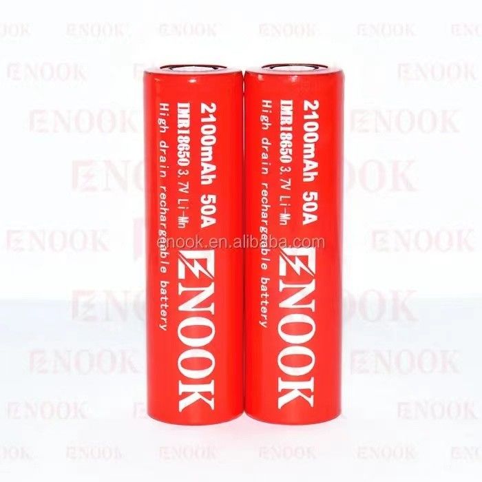 Taşınabilir 18650 Yüksek İdrak Li Ion Pil 2100mAh 3.7V Max 50A Flat Top ile