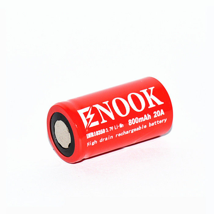 Şarj edilebilir IMR Li Ion Pil 800mAh 20amp 18350 Li Mn Pil Fener için