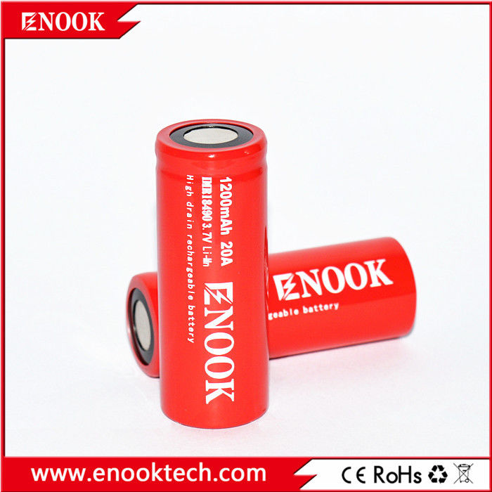 18490 Silindir Lityum İyon Pil Hücresi 1200mAh 3.7V 20A Elektrikli Bisiklet için