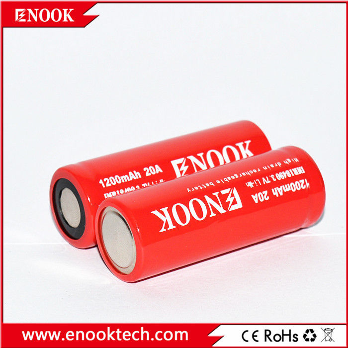 18490 Silindir Lityum İyon Pil Hücresi 1200mAh 3.7V 20A Elektrikli Bisiklet için
