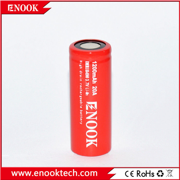 18490 1200mAh 20A 3.7V Elektrikli Bisiklet Şarj edilebilir Pil Hücre düz üst Tür