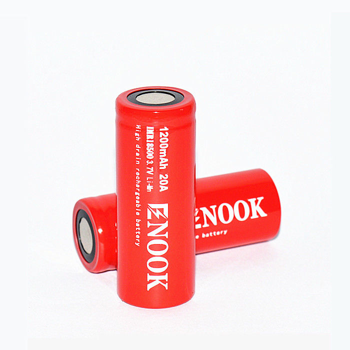 Enook 1200mAh 20A Lityum İyon Pil Hücresi 3.7V 18500 Şarj edilebilir Li Ion Pil