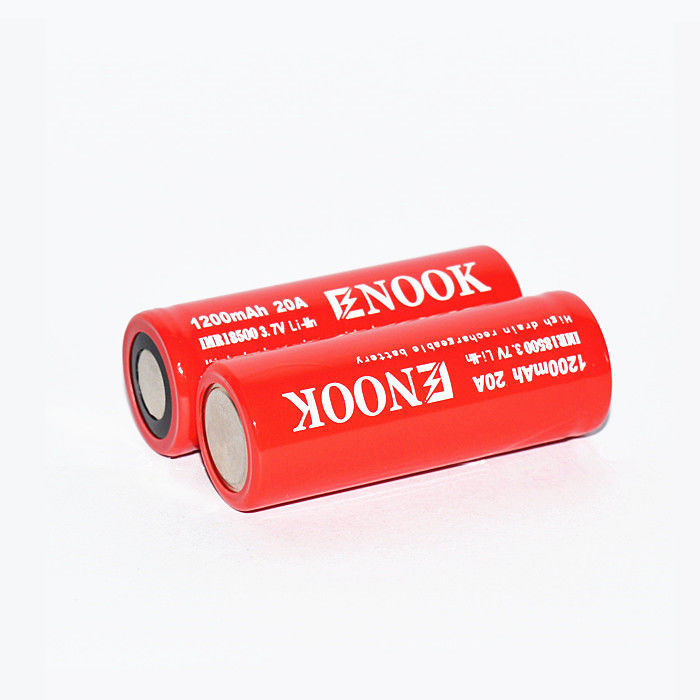 Enook 1200mAh 20A Lityum İyon Pil Hücresi 3.7V 18500 Şarj edilebilir Li Ion Pil