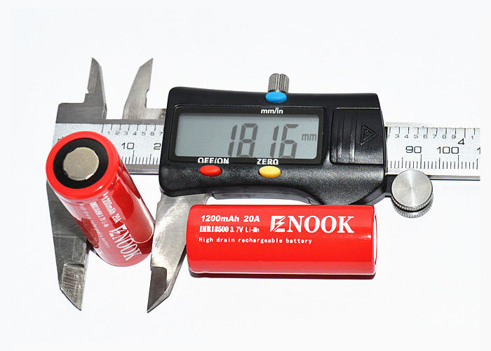 Enook 1200mAh 20A Lityum İyon Pil Hücresi 3.7V 18500 Şarj edilebilir Li Ion Pil