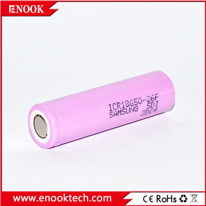ICR18650 2200 mAh samsung-26F 3.7V Yüksek boşaltma hızı ile şarj edilebilir lityum iyon pil