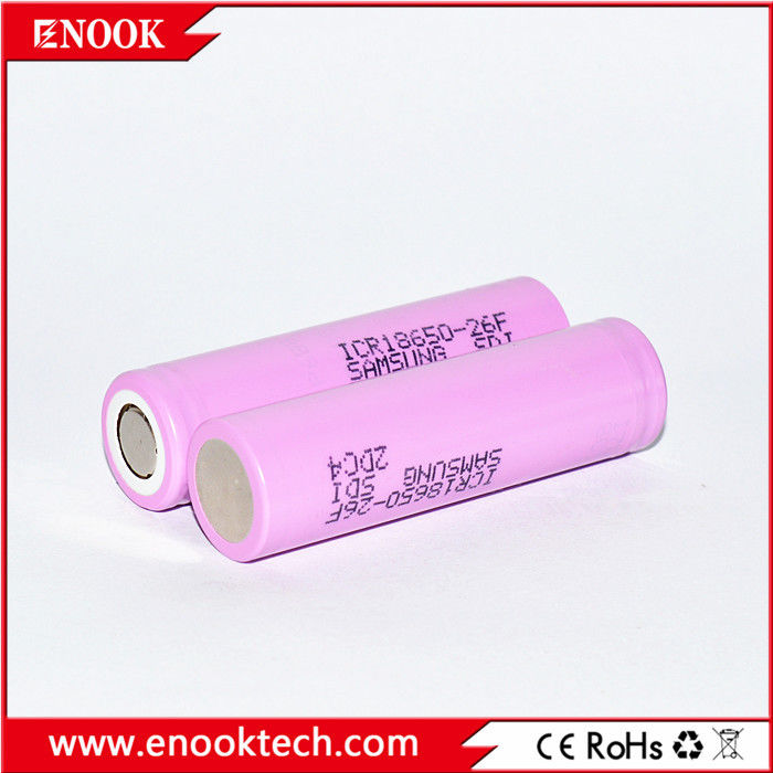 ICR18650 2200 mAh samsung-26F 3.7V Yüksek boşaltma hızı ile şarj edilebilir lityum iyon pil