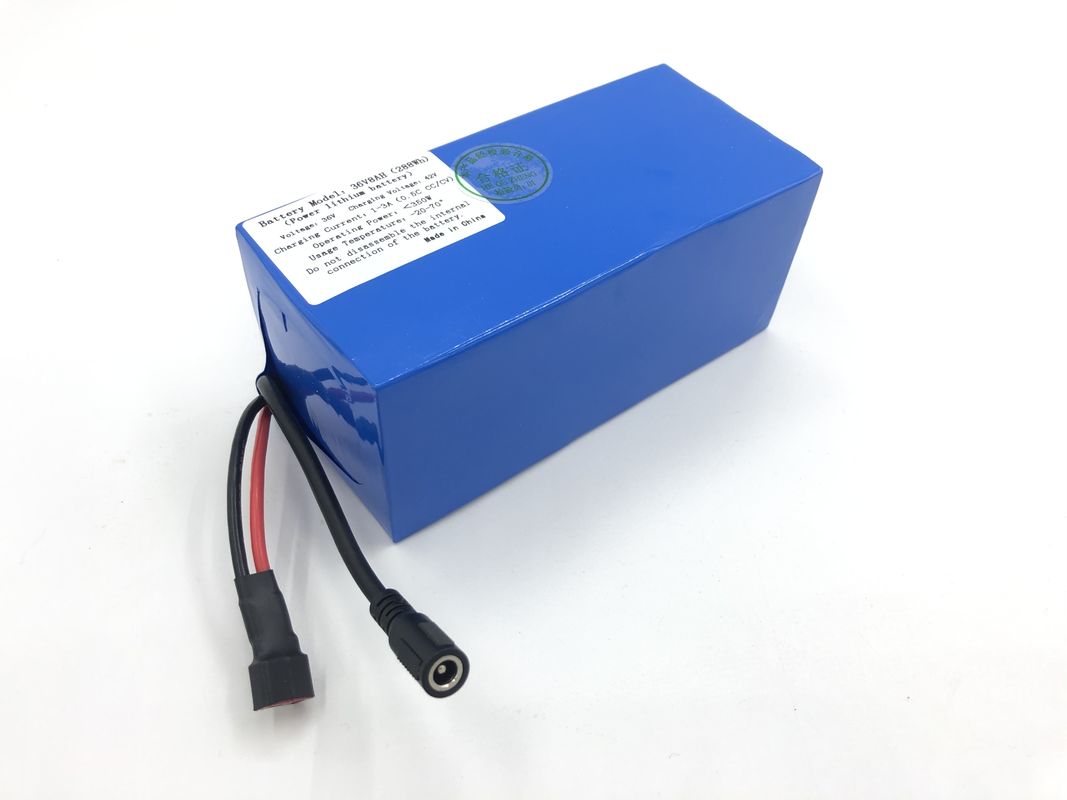 Özel 36V 8Ah Lityum İyon Pil Paketi Elektrikli Bisiklet için Mavi Tipi
