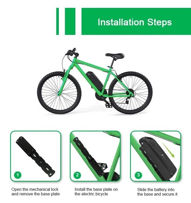 Siyah Lityum İyon Pil 36v 48v 25ah 52v Elektrikli E-Bike Pilleri Bisiklet Hailong Max E-Bike Pil
