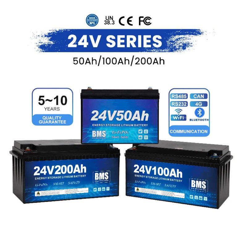 12V 24V 48V Lifepo4 Akü Paketi 120A Akım Serbestleme ile Lityum Demir Fosfat Akü
