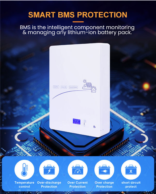 10 Yıllık Garanti Lifepo4 Lityum Powerwall 51.2V 200Ah 100ah 300ah Batarya Ev Güneş Sistemi