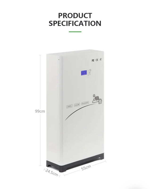 LifePO4 Lityum Pil Paketi Güneş Enerjisi Depolama Sistemi 51.2V Hibrit Şebeke IP20 10~20 Kwh
