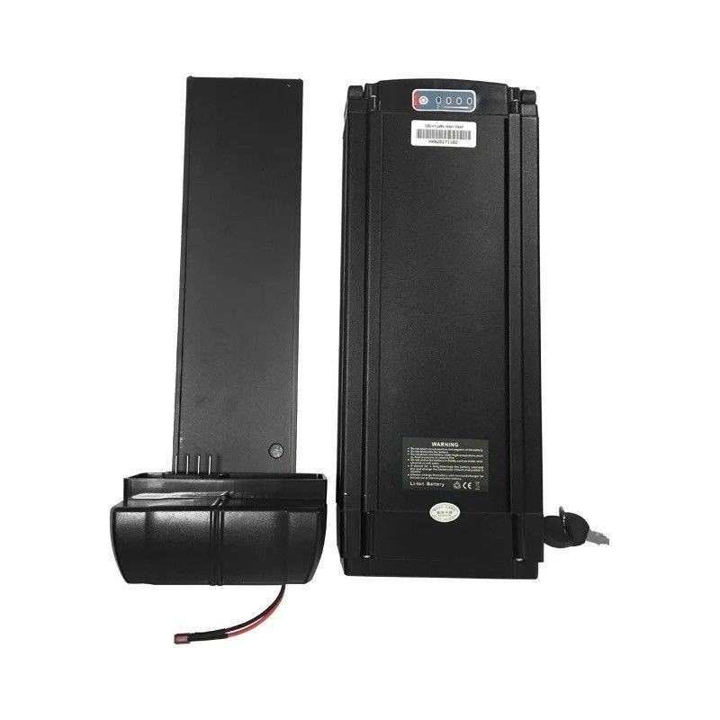 Elektrikli Bisiklet Lityum İyon Pil Paketi 48V 36V Arka Rak Gümüş Alüminyum Alaşım Kabuk