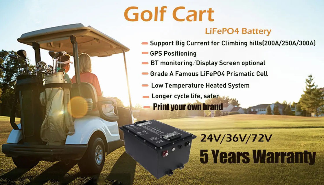 48V 51.2V 72V 76.8V 96V 50AH 100AH 150AH 200AH 300AH Golf Arabası için Lifepo4 Lityum İyon Pil