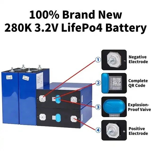 3.2V 100Ah 105Ah 200Ah 320Ah 280Ah Lifepo4 Pil Lityum İyon Hücresi PV / Ev Enerji Depolama Sistemi için