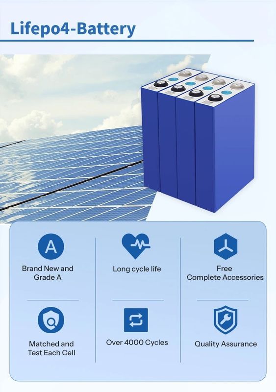 Sınıf A 8000 Döngüler 3.2V Lityum İyon Piller 50ah 105ah 120ah 280ah 12v 24v 48v Lifepo4 Pil