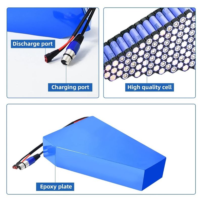 18650 Hücre Üçgen 36V / 48V / 52V / 60V / 72V 13Ah ~ 17.5Ah Kapasitesi ile Elektrikli Bisiklet Pil