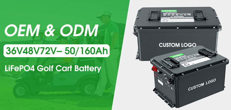 58.4V 100ah 105ah 200ah Golf Arabası LiFePO4 Lityum İyon Elektrik Pil Paketi 51.2V Derin Döngü IP64