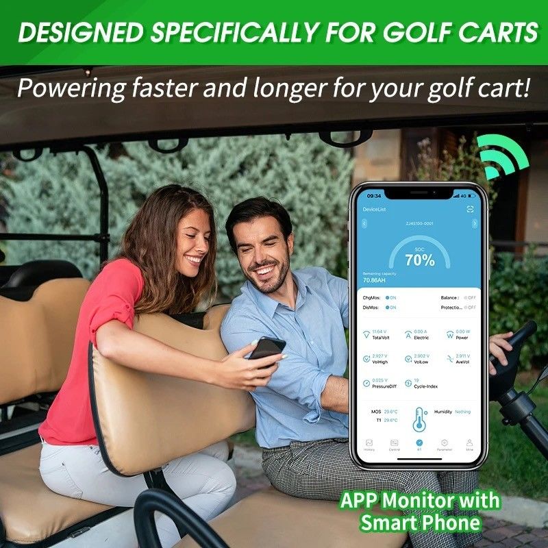 36V 48V 72V 96V 100Ah 200Ah 300Ah 150A Sürekli Şarjlı LiFePO4 Golf Arabası Pil